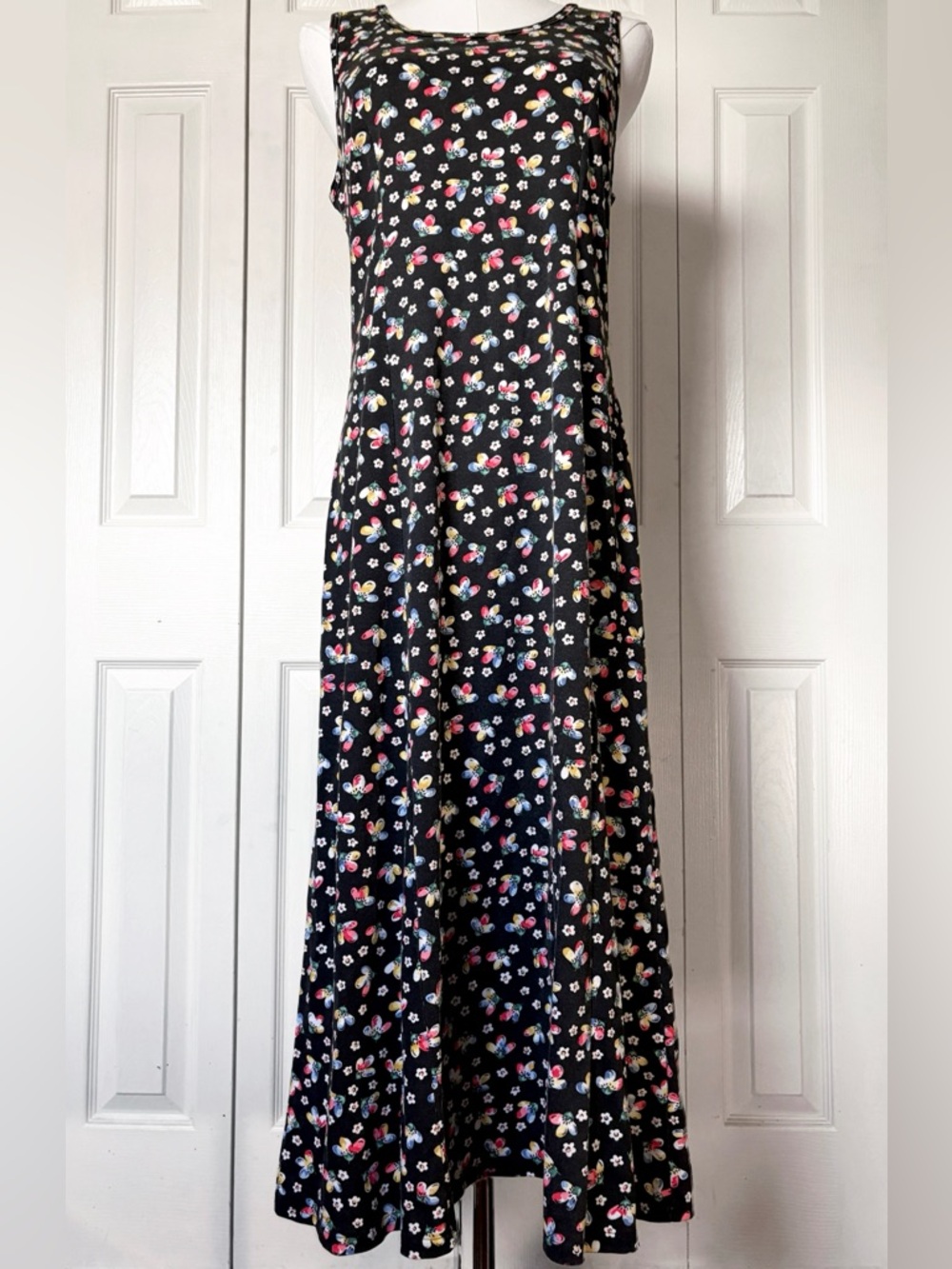 Y2K Vintage No Boundaries Women's Sheath Style Midi Dress Colorful Flower Print
